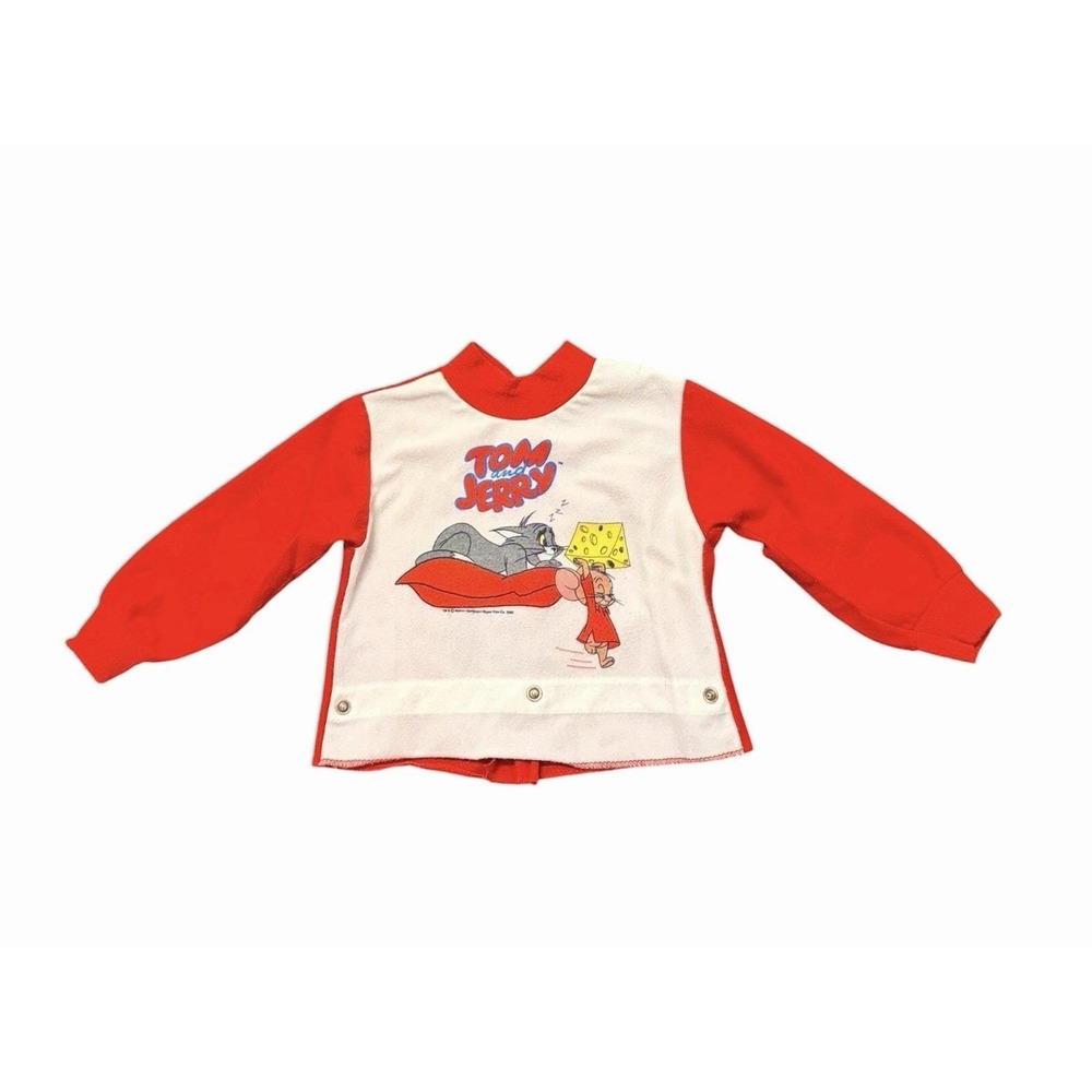 VTG‎ 1980 Tom & Jerry Toddler Crewneck Sweatshirt Sleep 18M Baby Cartoon 80s